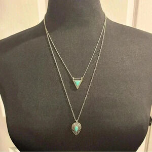 Necklace Double layered boho turquoise